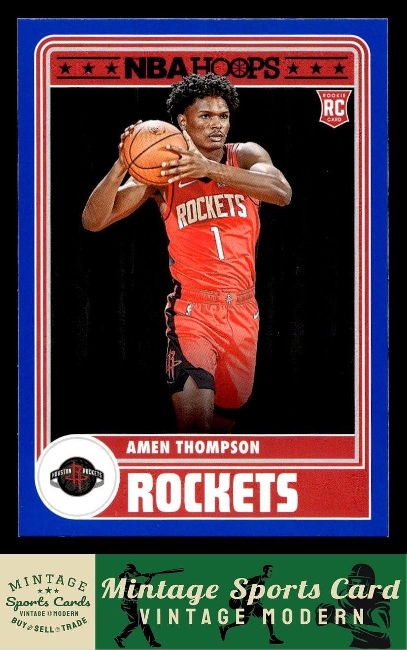 2023-24 Hoops - Amen Thompson - Rookie RC Blue #300 Houston Rockets