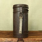 Original WW2 Relic German army Gas Mask Canister with Strap  / Short