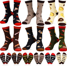 6 Pairs Funny Food Socks for Men Women Novelty Cotton Cozy Crazy Gift Set