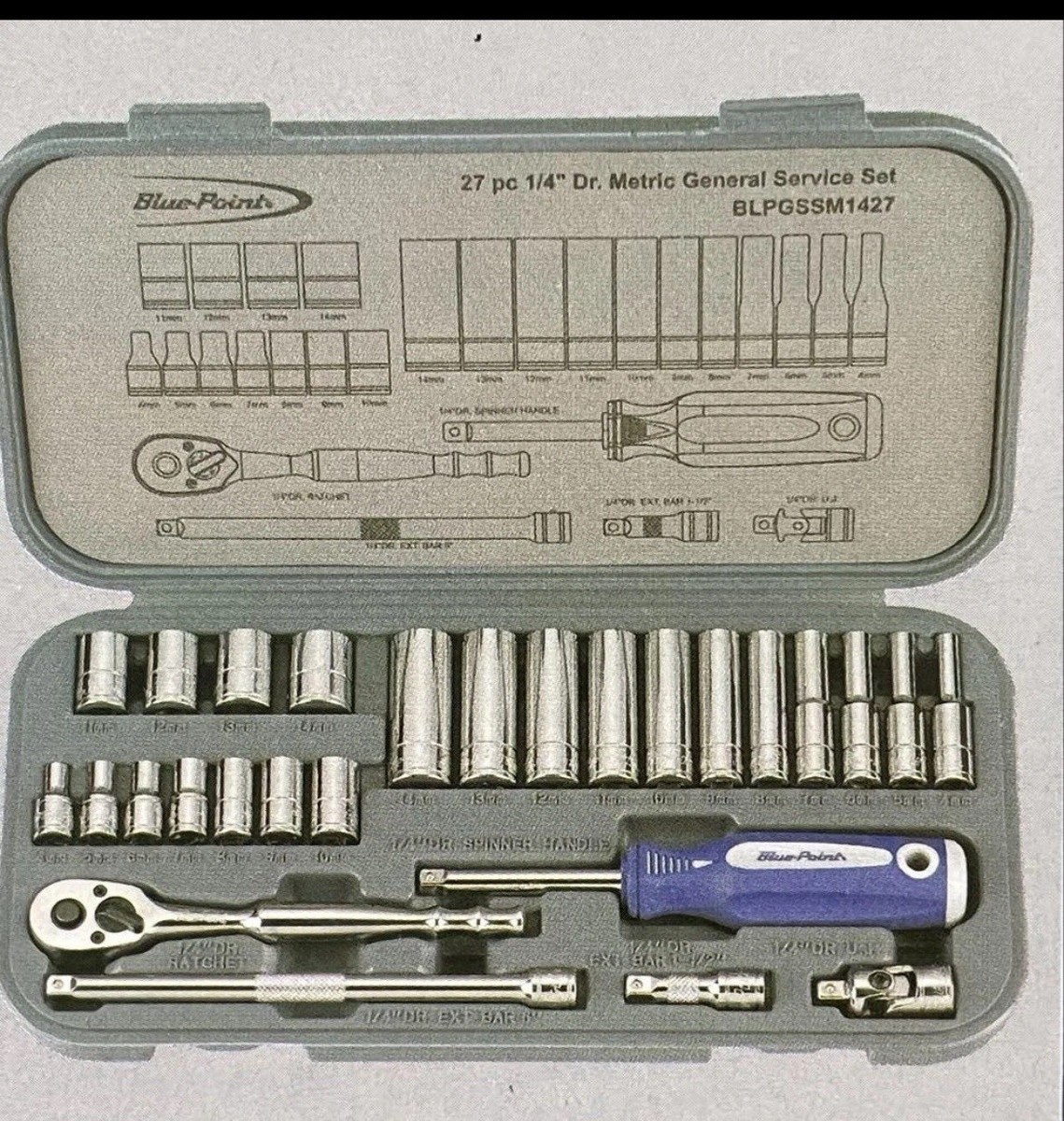 Blue Point Set Prese Imperiali 3/8"" SAE AF 1/4""-1"" 6pt Nuovo