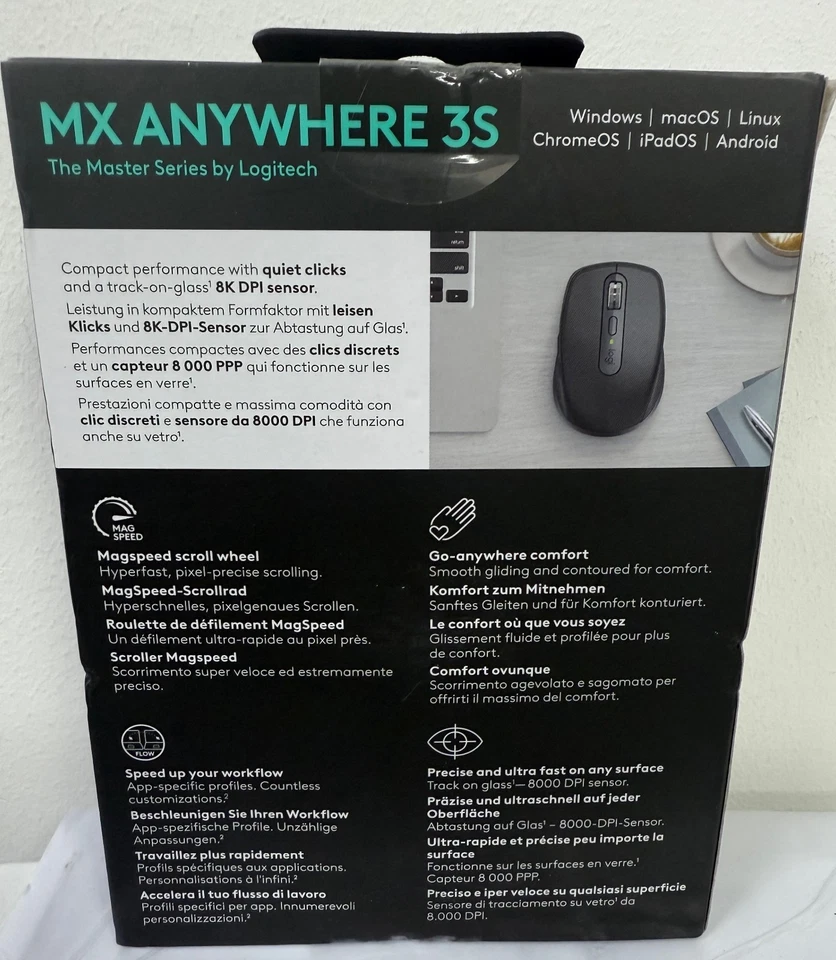 Logitech MX Anywhere 3S Performance Wireless Mouse - BLACK NEW BOXED - Image 3 of 4