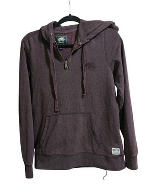 Roots Women s Macaroon Purple Half Zip Hoodie Kangaroo Pocket Size Medium