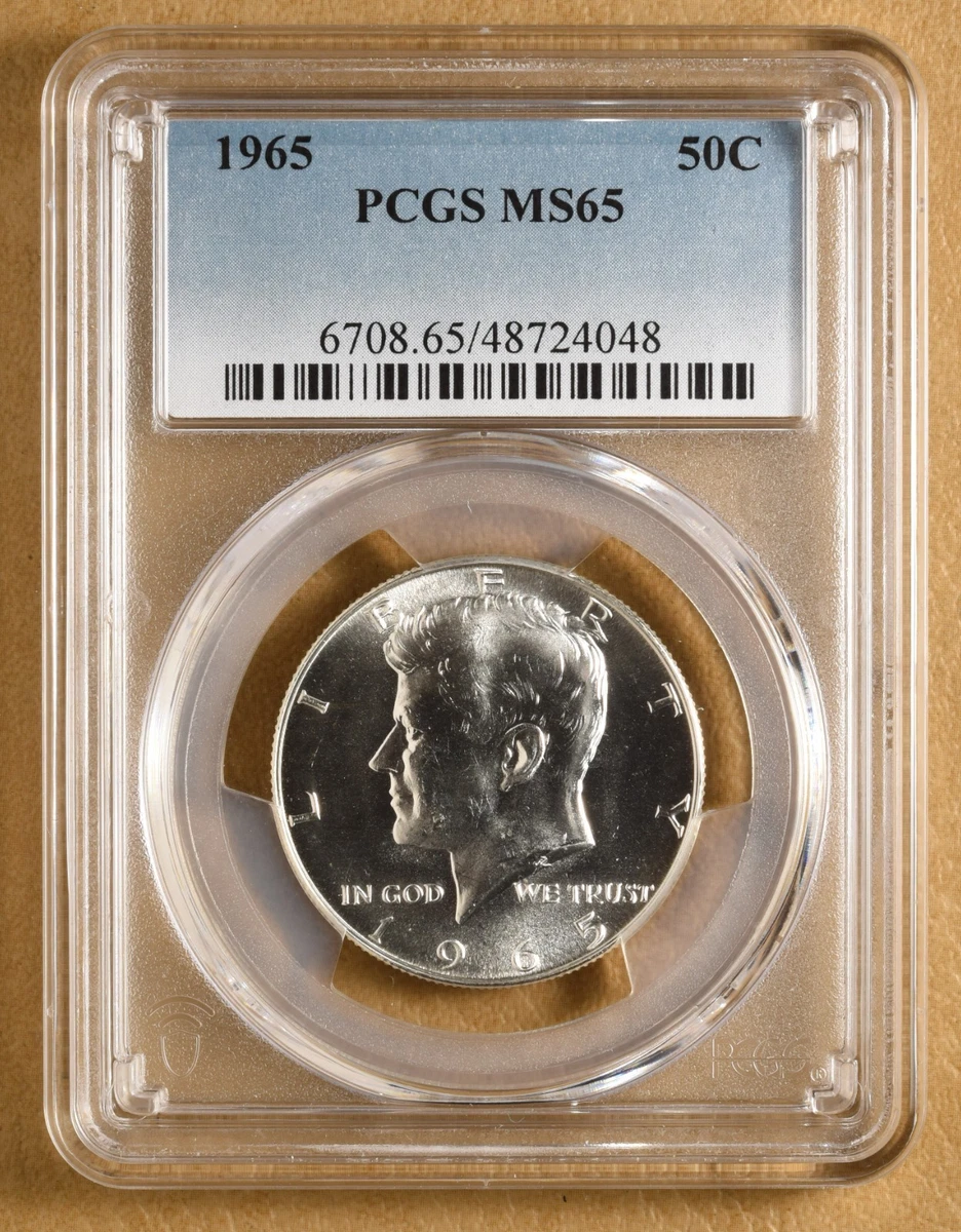 PCGS Certified MS 65 Graded 1965 Kennedy US Half Dollars (1964-Now