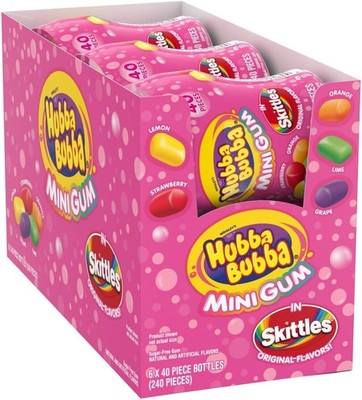 HUBBA BUBBA Minis SKITTLES Flavored Sr-Bubble Gum Pas, Bulk Gum