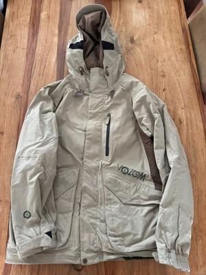 Volcom Nimbus Snowboard Ski Jacke Herren Medium 10000 mm Kapuze Beige