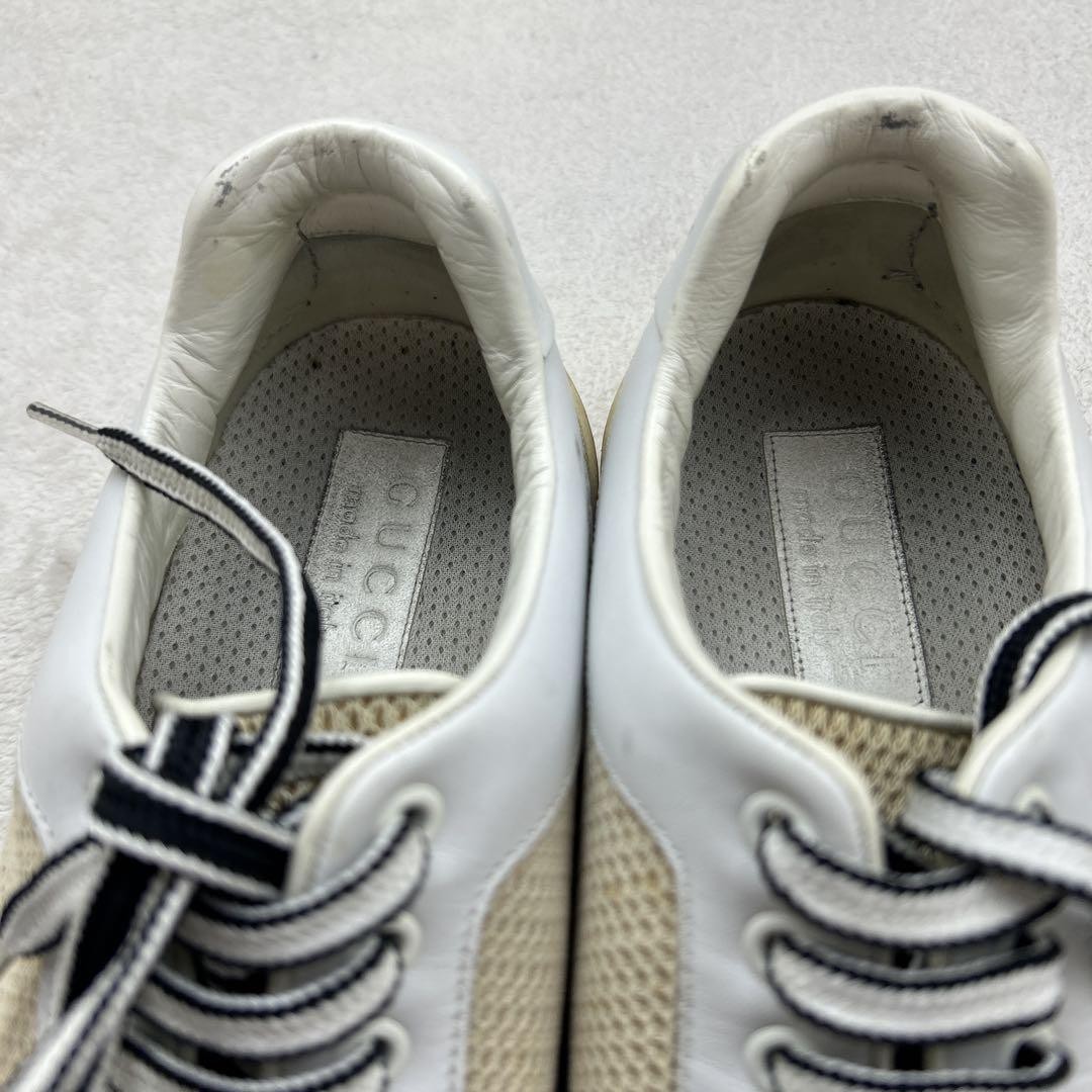 Gucci Lace Up Sneakers Shoes White Leather Size 41 US About 7.5 For Men thumbnail 5