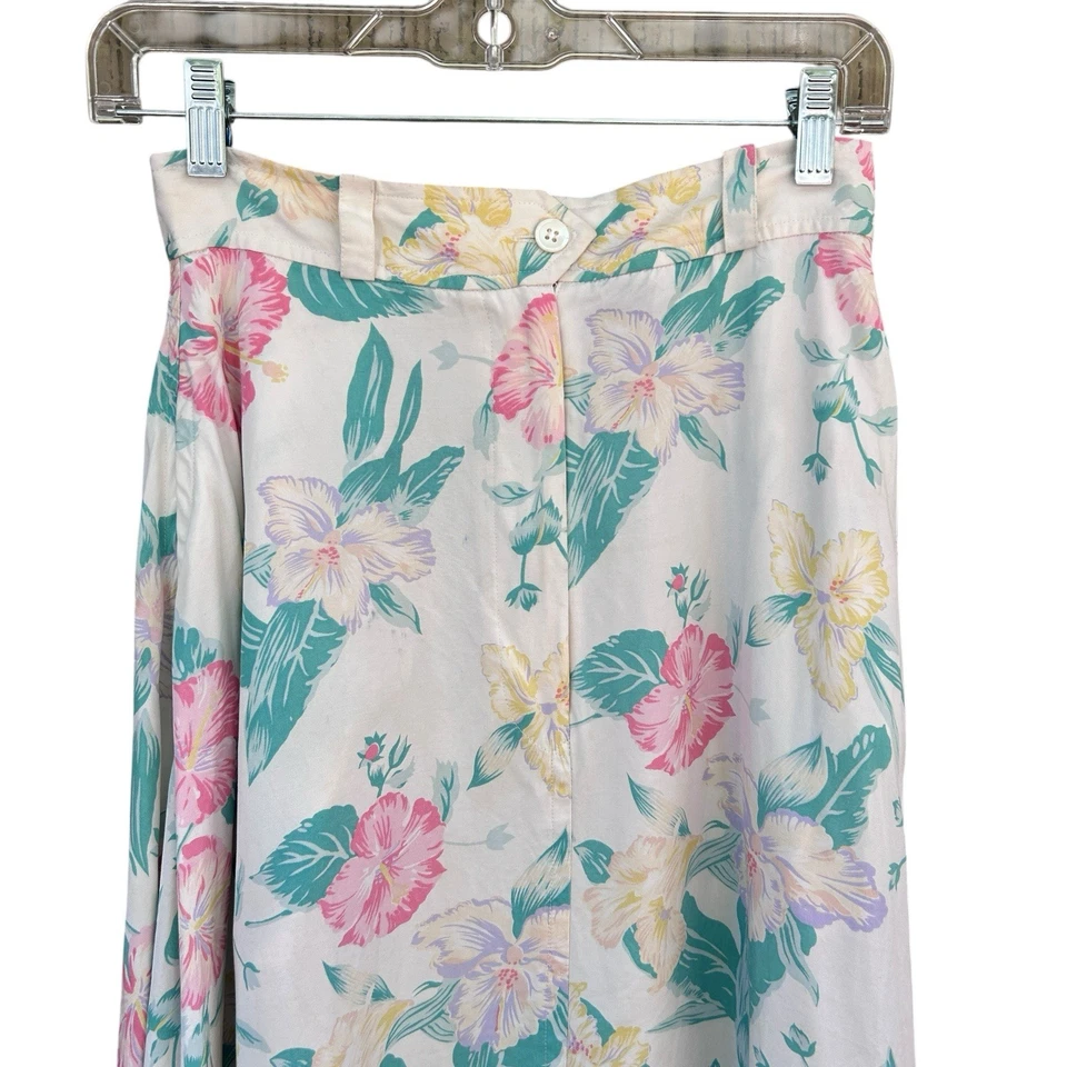 Falda Náutica Vintage Mujer 8 Blanca Floral Cintura Alta Maxi Hada Años 90 Boho Playa Foto 4 de 4