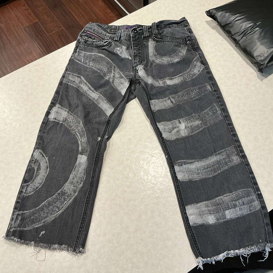 Jeans Coogi Para Hombres 34x34 Negros Denim Sueltos Pierna Ancha Ropa de Calle Patín Hip Hop Y2K Foto 2 de 4