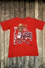 Vintage 1990 Michael Jordan Chicago Bulls Red Salem Sportswear T-shirt Size M