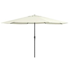Parasol d'extérieur avec mât en métal 400 cm blanc sable Helloshop26 02_0008263