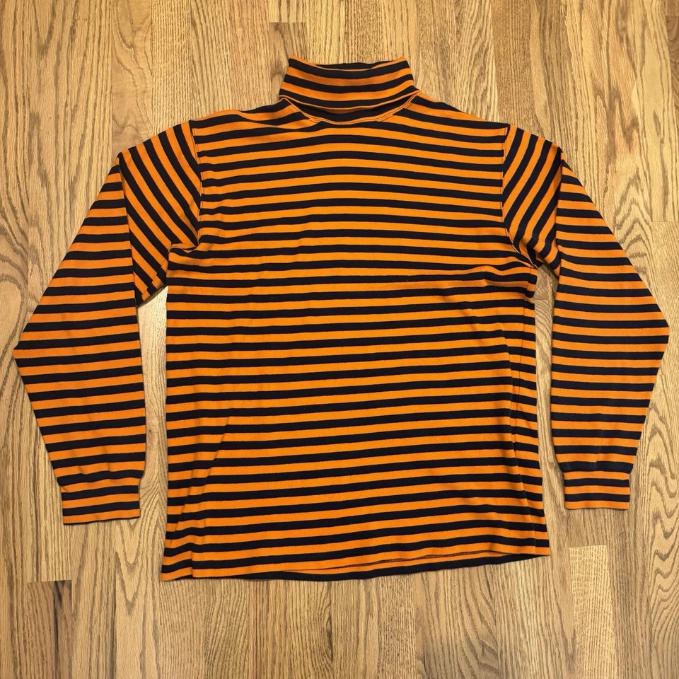 Camisa De Colección J Crew Rayas Cuello Alto Talla Grande Azul Naranja Remero De Colección Foto 2 de 4