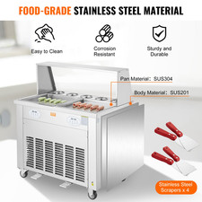 Fried Ice Cream Roll Machine Rolled Ice Cream Maker 13.8X13.8 Inch 2 Pans