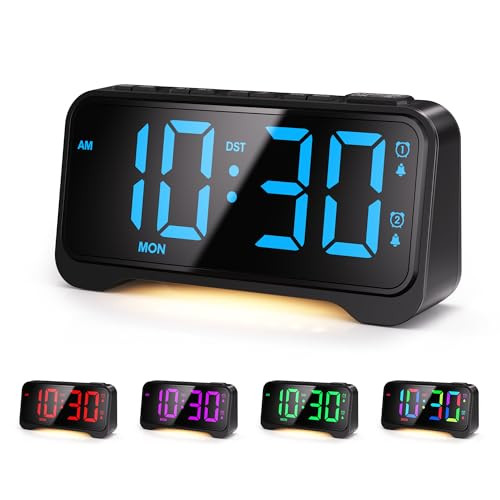 Super Loud Alarm Clock for Bedrooms, Digital Clock Large Display with Night