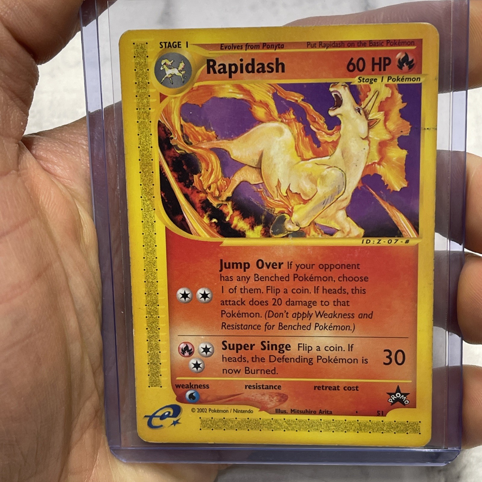 Pokemon Rapidash 51/53 WOTC Black Star Promo E Series Pokémon Card LP Rare Vtg