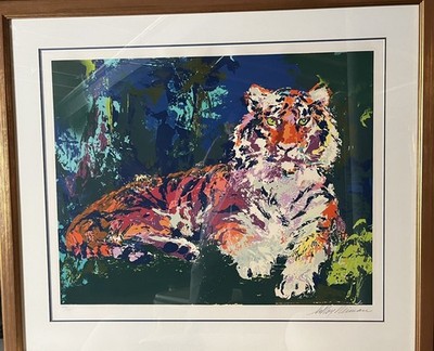 LeRoy Neiman Caspian Tiger Large Color Original Serigraph Hand Signed Framed Art