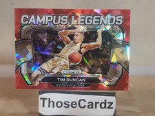 2024 Prizm Draft Picks Red Cracked Ice Prizm Campus Legends  #1 Tim Duncan