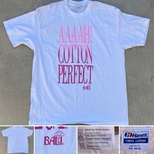Vintage Aaaah Cotton Perfect Bali T Shirt Single Stitch Made In USA Size XXL 2XL
