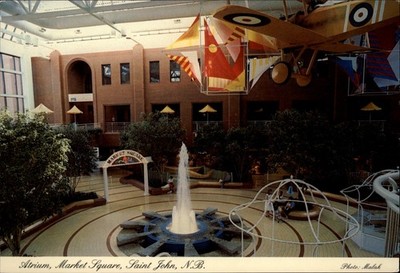 Atrium Market Square Saint John New Brunswick vintage postcard o664