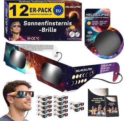 Helioclipse 12 Sonnenfinsternis Brille ISO 12312-2 Zertifiziert 2026