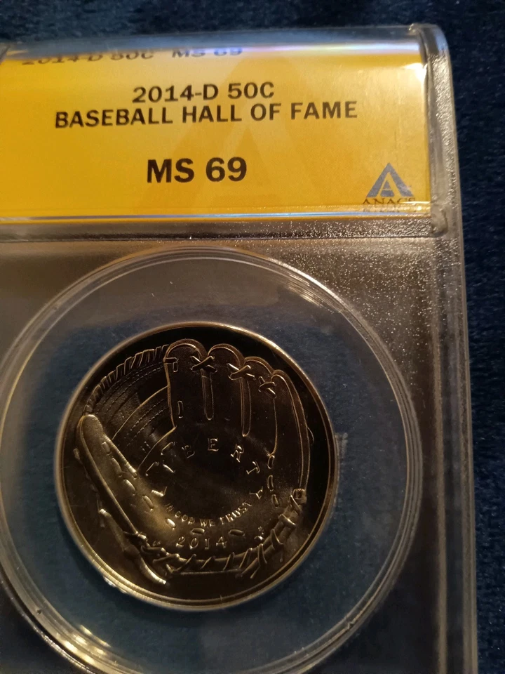 A 2014-D NATIONAL BASEBALL HALL OF FAME UNC. HALF DOLLAR ANACS MS69 - Image 2 of 4