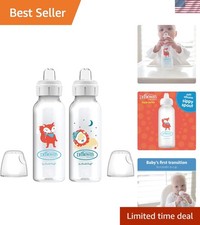 Dr. Brown  s Narrow 8oz Sippy Bottle, Soft Silicone Spout, Travel Cap, 2 Pack