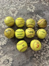 10 USED 12 Softballs Mixed Brands Baden Macgr...