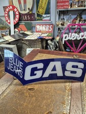Original 80s Retro Blue Jeans Gas Pespex Advertising Sign Mancave 49cm