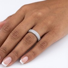 Eternity Wedding Ring Solid 14K Gold 1.75 Carat Round Lab-Grown Diamond E VVS2
