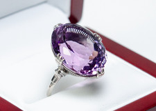 800 Silber - antiker Ring - 21.50 ct Amethyst - Handarbeit
