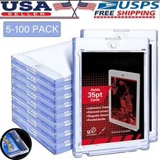 5-100PC Magnetic Card Holders for 35pt Trading Cards One Touch Fit UV Protection