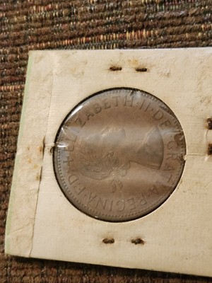 Vintage ELIZABETH II DEI  (1) Penny  1964 ...GRATIA REGINA F D ONE PENNY 