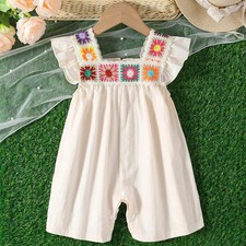 Baby Girl Fashion Retro Boho Flying Sleeve Jumpsuit sz 36 months