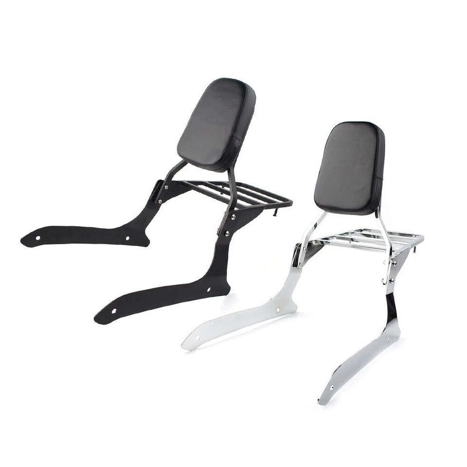 Backrest Sissy Bar Luggage Rack w/ Pad Fit Yamaha XVS1300A V Star 1300 2007-2015 - Imagem 4 de 4