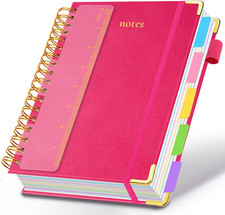 Hardcover Spiral Notebook 6.2"X 8.2" Journal Notebook with Tabs and Removable Di
