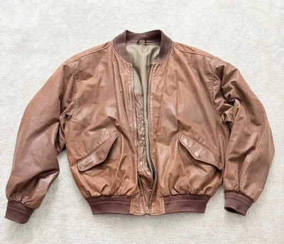 Hein Gericke Lederjacke, Gr.XL 80er 90 Vintage herren bomberjacke Braun - Bild 1 von 4