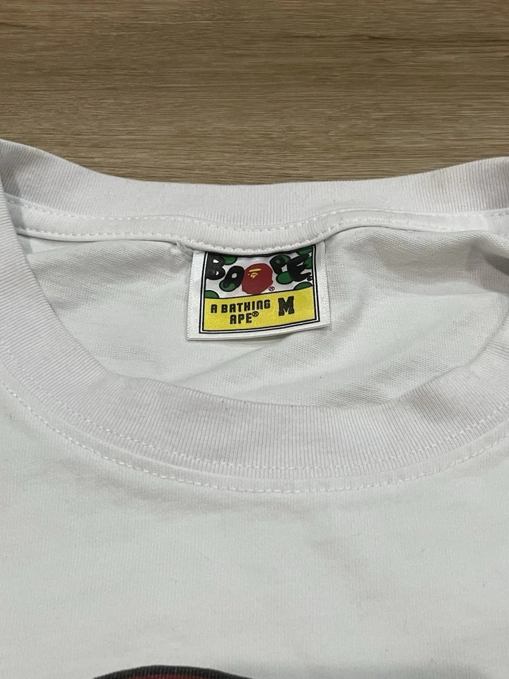 Bape ABC Camo Milo On Big Ape Tee (SS25) Bootleg White/Green Size M Has Stains - Image 3 of 4