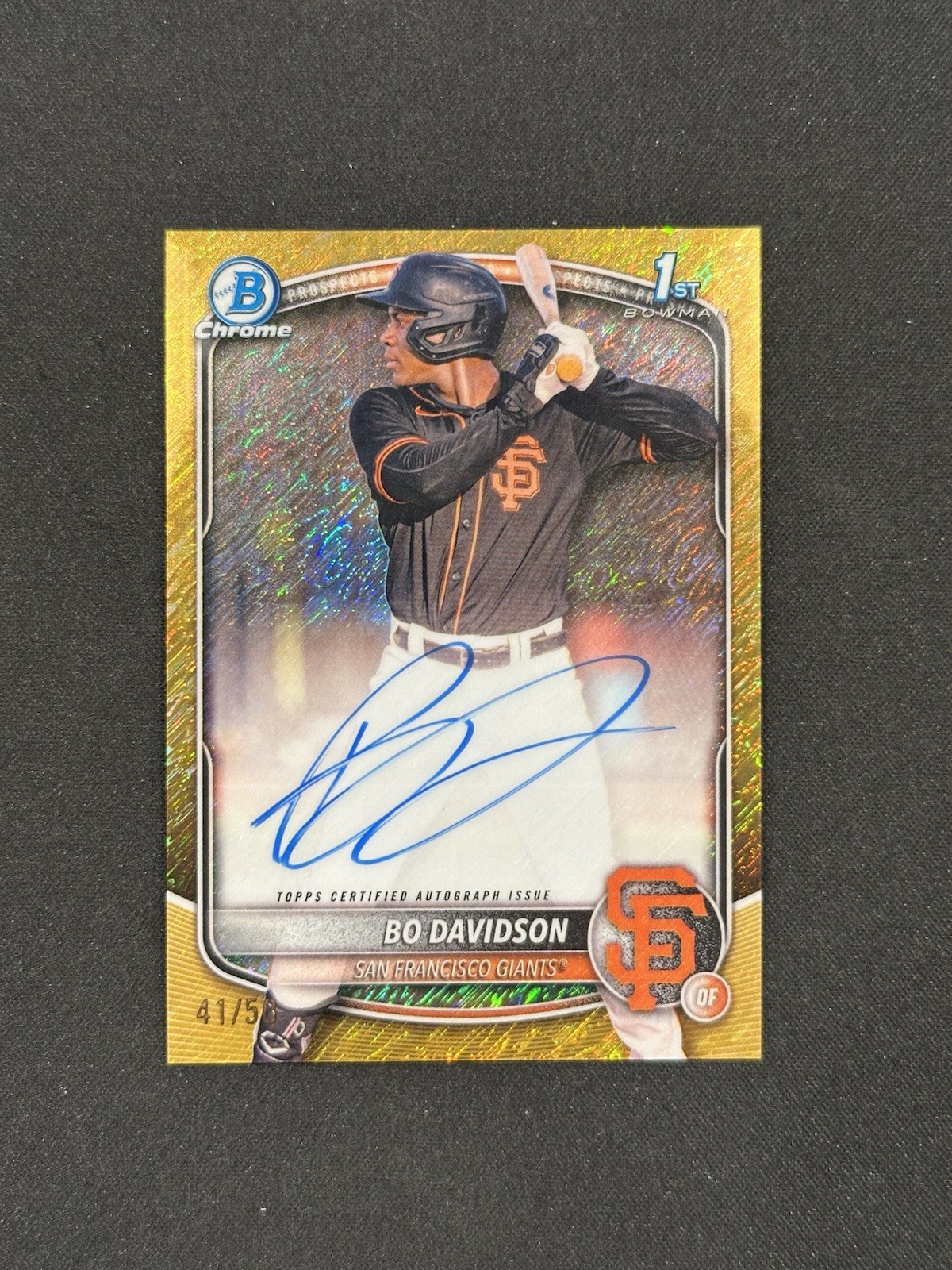 2025 Bowman Chrome Bo Davidson 1st Gold Shimmer Auto /50 #CPA-BD Giants