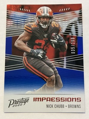 2020 Panini Prestige - Impressions Nick Chubb #IM-NC Xtra Points Blue /299