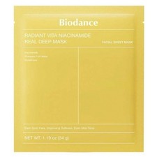 BIODANCE Radiant Vita Niacinamide Real Deep Mask 34 g, masque hydrogel éclat Bio