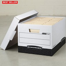 File Storage Boxes 12 Pk Heavy Duty Lids Letter Legal Fastfold Cardboard White