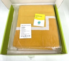 Soft Warm Cozy Faux Rabbit Velvet Yarn Knit Throw Blanket Harvest Yellow 51"x63"