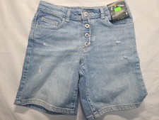 Girls' Mid-Rise Slouchy Loose Shorts Art Class Light Wash Size Small