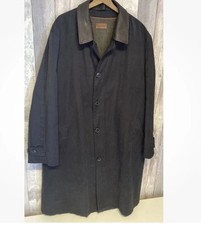 Marks & Spencer Men's Coat Overcoat Mac Detachable Leather Collar & Lining XL