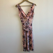 Vintage Y2K Weston Wear Pink Floral Babydoll Midi Dress Feminine Fairygrunge