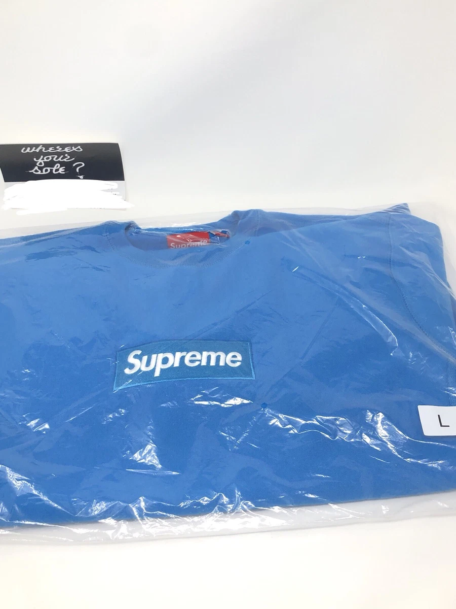 Supreme Box Logo Crewneck Sweatshirt Bright Royal Large L New DS