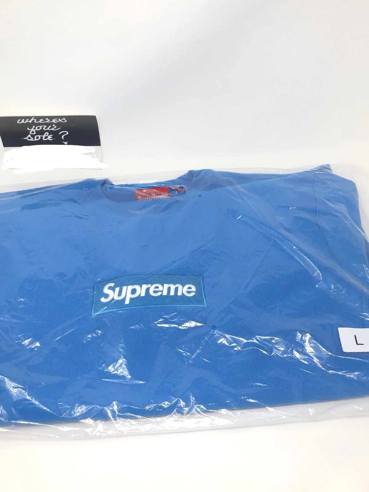 Supreme Box Logo Crewneck Sweat shirt Bright Royal Large L Neuf DS FW18