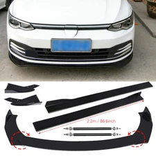 Front Bumper Lip Spoiler Splitter Glossy Black Extension For Volkswagen Tiguan