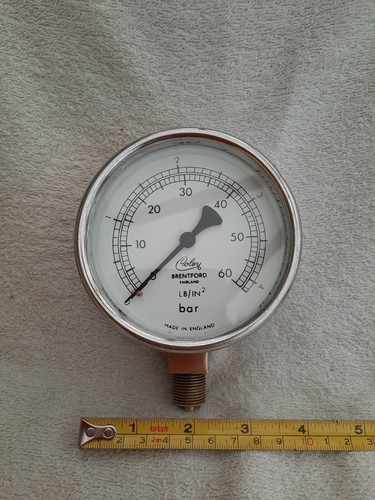 Old Chrome Plated Pressure Gauge - Picture 2 of 5