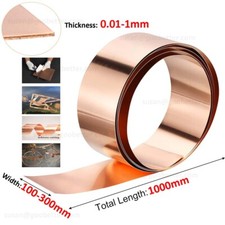 Copper Sheet Roll Metal Foil Plate Thick 0.01-1mm Width 100-300mm Length 1000mm