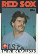 FREE SHIPPING-MINT-1986 Topps #91 Steve Crawford Red Sox -2